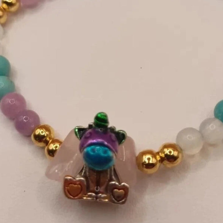 Bracelet Enfant Pierre Naturelle Agate Rose Angelite Bleu Opale Blanc. 🦄 _ enfant Les Gemmes de l'Ursuya