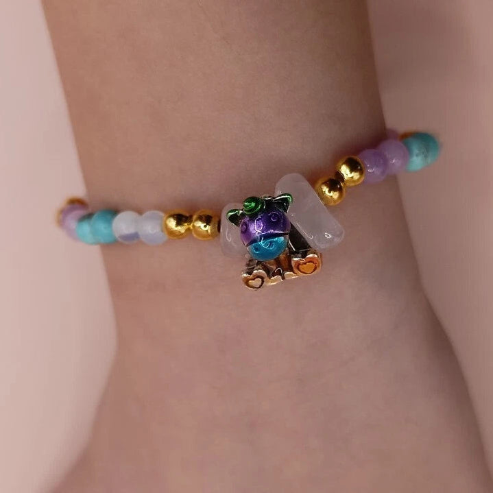 Bracelet Enfant Pierre Naturelle Agate Rose Angelite Bleu Opale Blanc. 🦄 _ enfant Les Gemmes de l'Ursuya