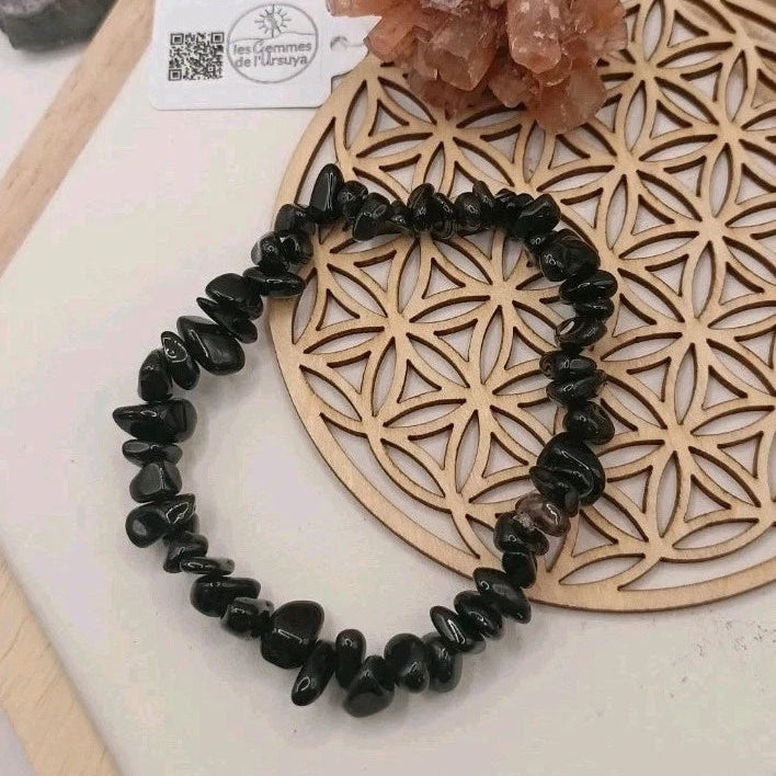 Bracelet En Pierre Naturelle Obsidienne Les Gemmes de l'Ursuya