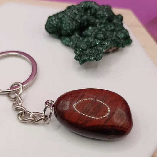 Porte Clé, Oeil De Tigre Pierre Polie