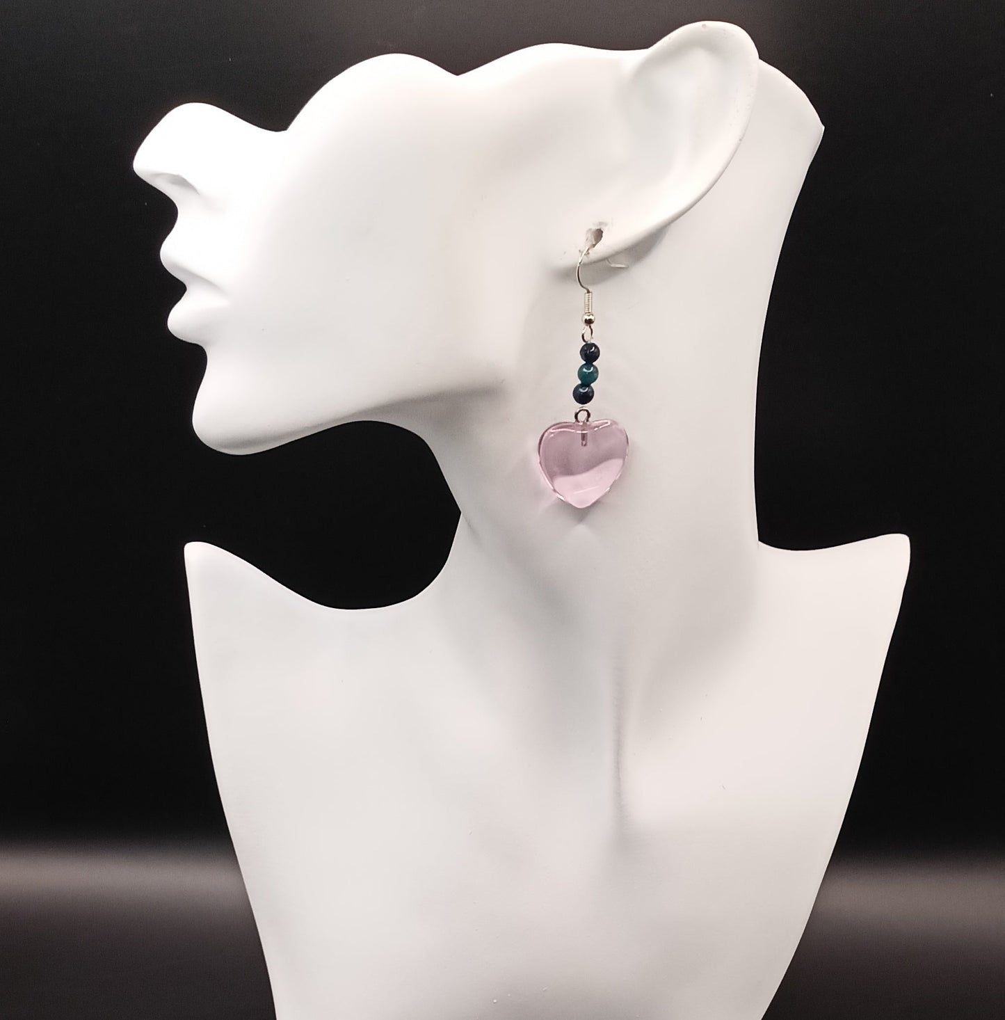 Boucles d'oreilles oeil du faucon argenté–Acier Inoxydable | Les Gemmes de l'Ursuya