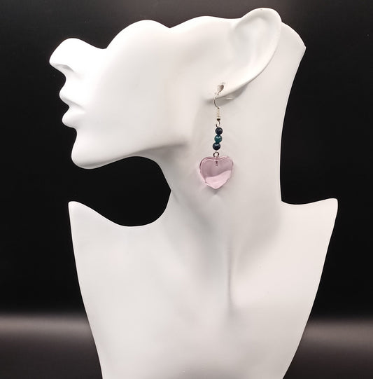 Boucles d'oreilles oeil du faucon argenté–Acier Inoxydable | Les Gemmes de l'Ursuya