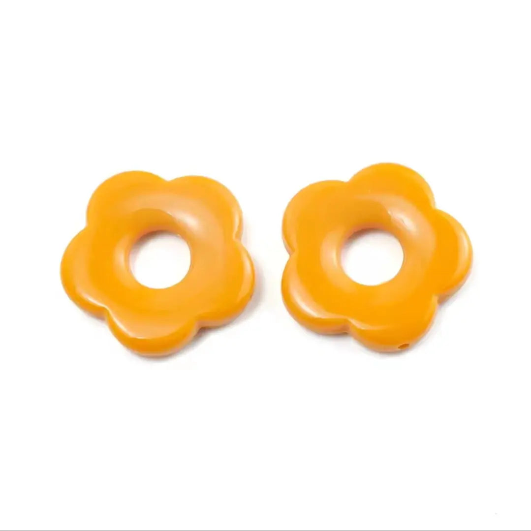 Boucles d'oreille avec grande fleurs en résine _ Interchangeables Les Gemmes de l'Ursuya