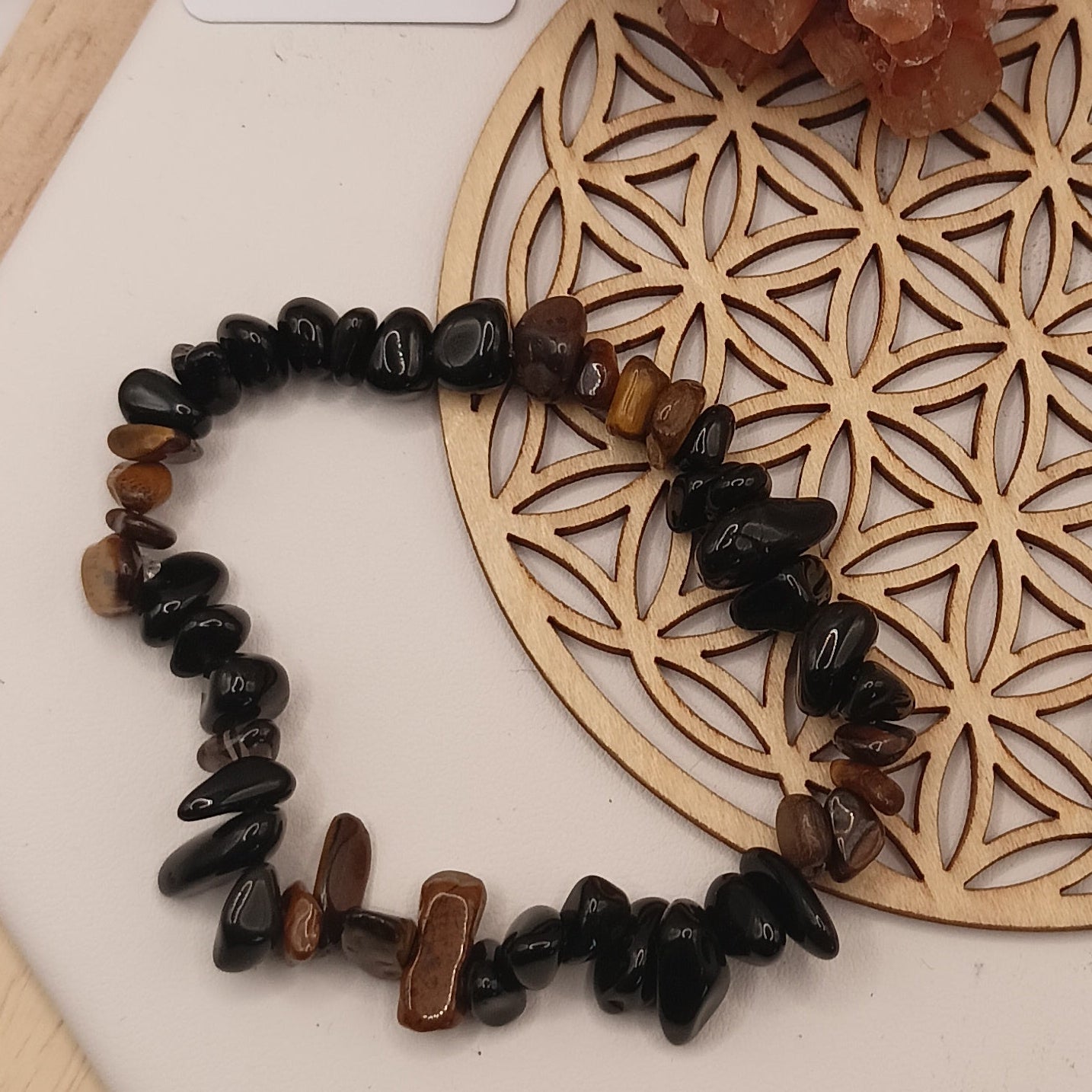 Bracelet En Pierre Naturelle Obsidienne et Oeil de tigre