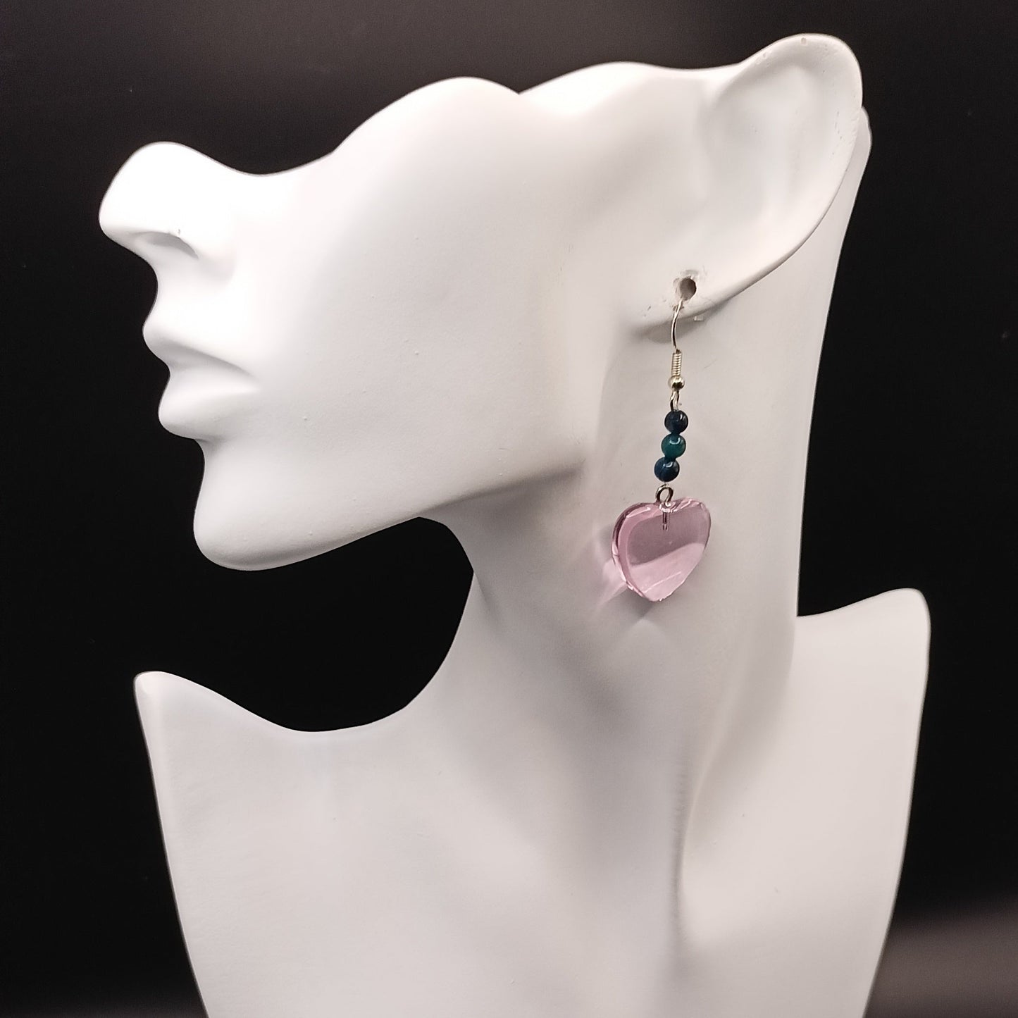 Boucles d'oreilles oeil du faucon argenté–Acier Inoxydable | Les Gemmes de l'Ursuya