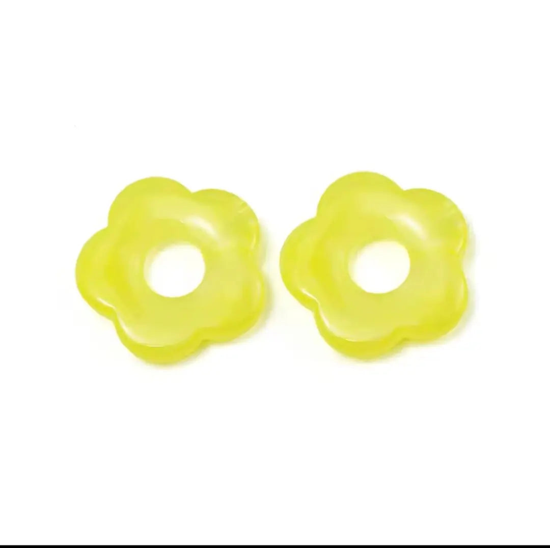 Boucles d'oreille avec grande fleurs en résine _ Interchangeables Les Gemmes de l'Ursuya