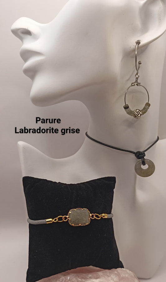 Parure Basque Lauburu Et Pierre Naturelle labradorite