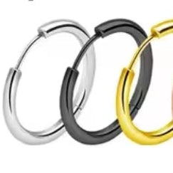 La paire de Créole acier inoxydable 316L seule pour boucles d'oreilles _ interchangeable_ les gemmes de l'Ursuya Les Gemmes de l'Ursuya