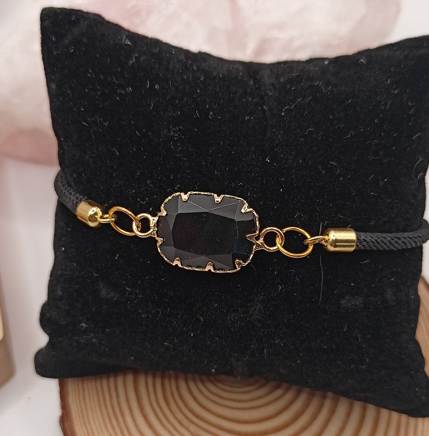 Bracelet ajustable Et Pierre Naturelle OBSIDIENNE