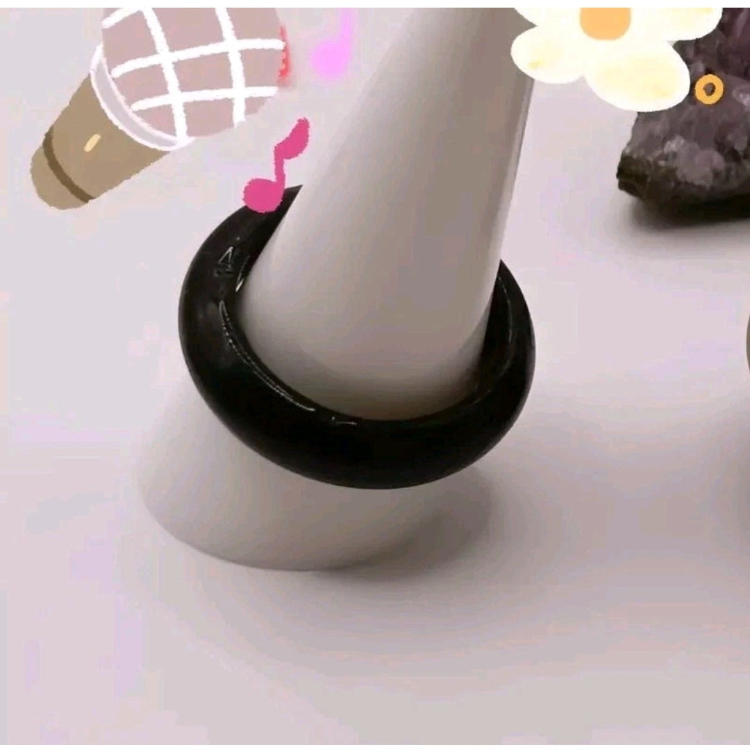 Bague Anneau En pierre naturelle Onxy Noir Les Gemmes de l'Ursuya