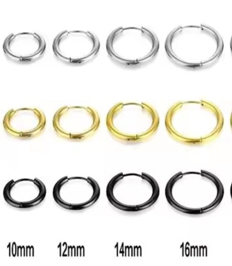 La paire de Créole acier inoxydable 316L seule pour boucles d'oreilles _ interchangeable_ les gemmes de l'Ursuya Les Gemmes de l'Ursuya
