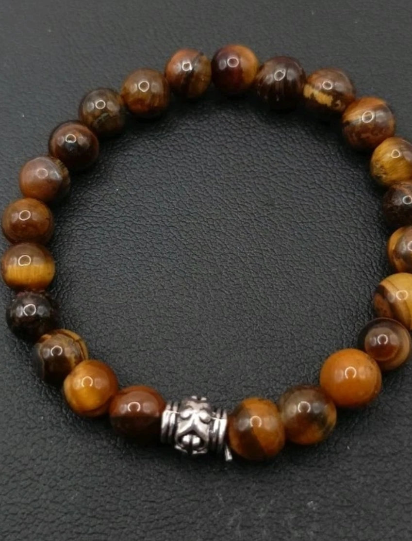 Bracelet Pierre Naturelle Oeil De Tigre et fantaisie _ enfant Les Gemmes de l'Ursuya