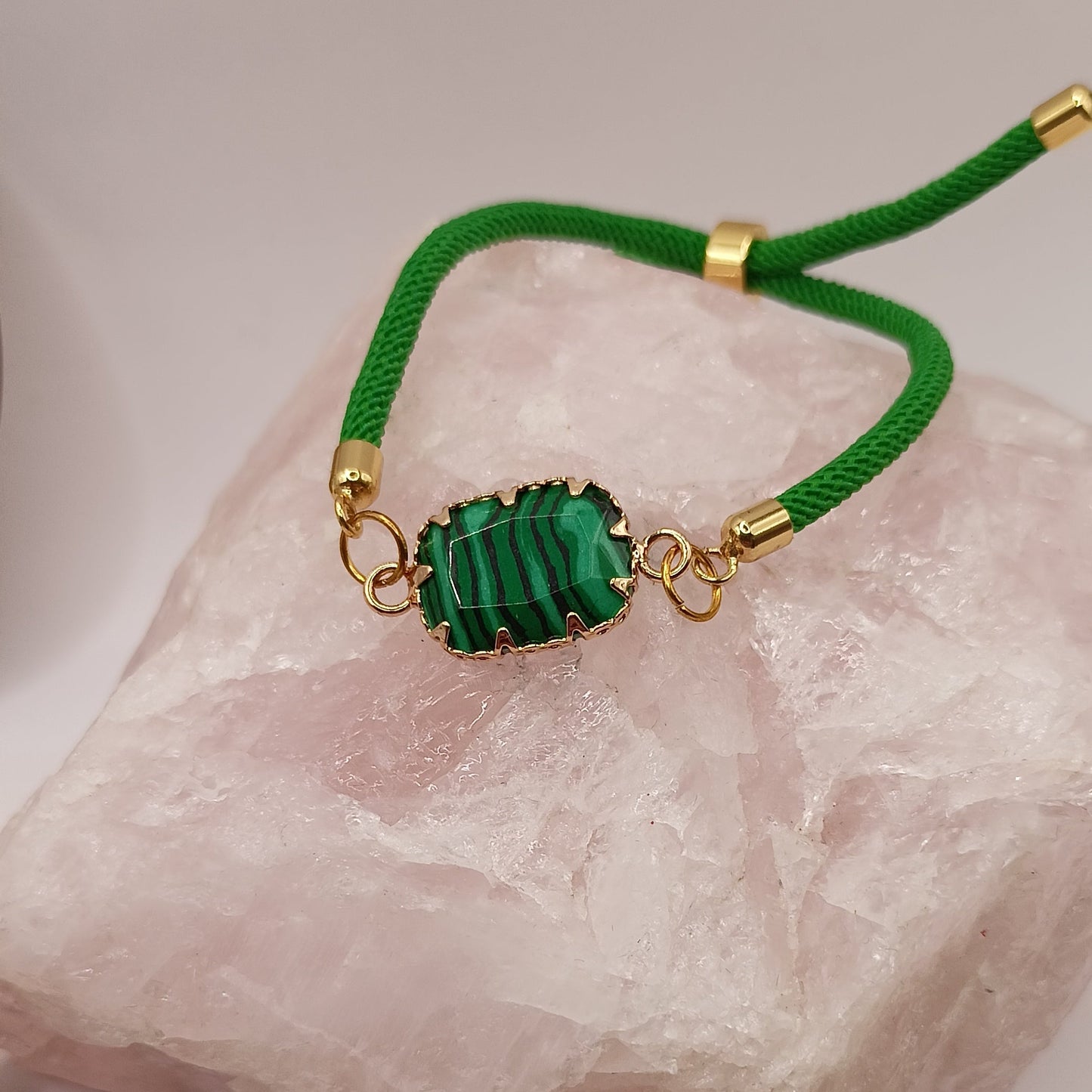 Bracelet ajustable Et Pierre Naturelle MALACHITE