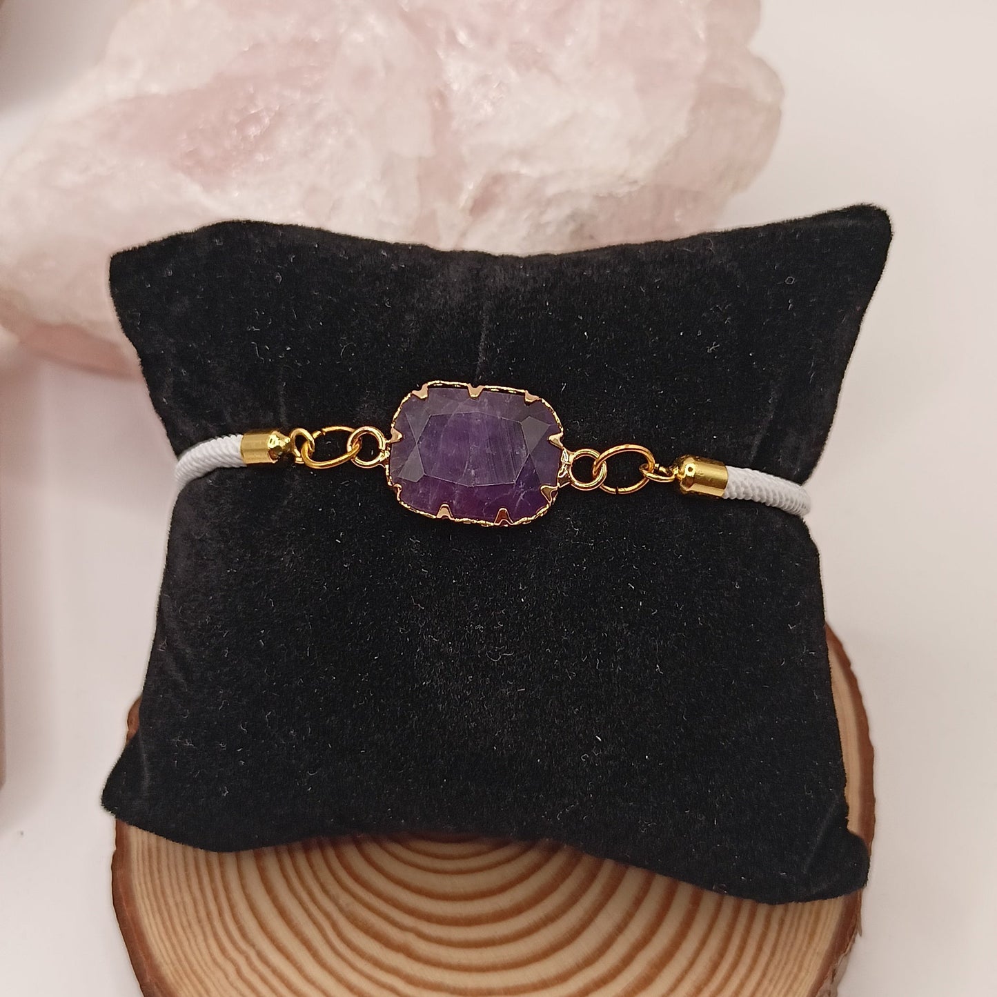 Bracelet ajustable Et Pierre Naturelle AMETHYSTE