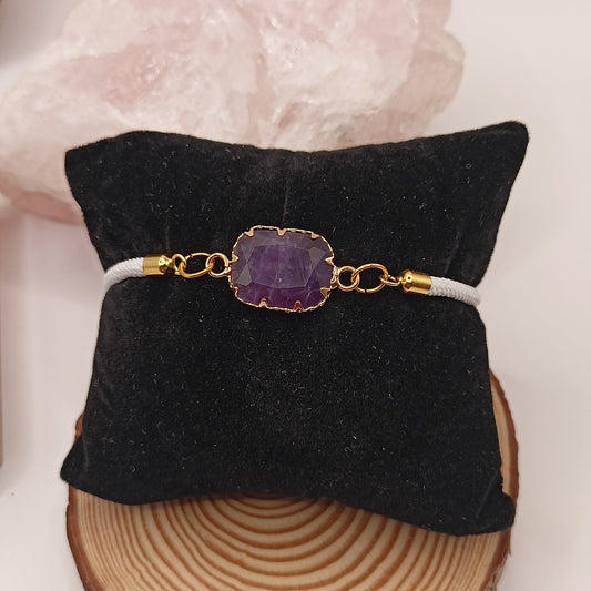 Bracelet ajustable Et Pierre Naturelle AMETHYSTE