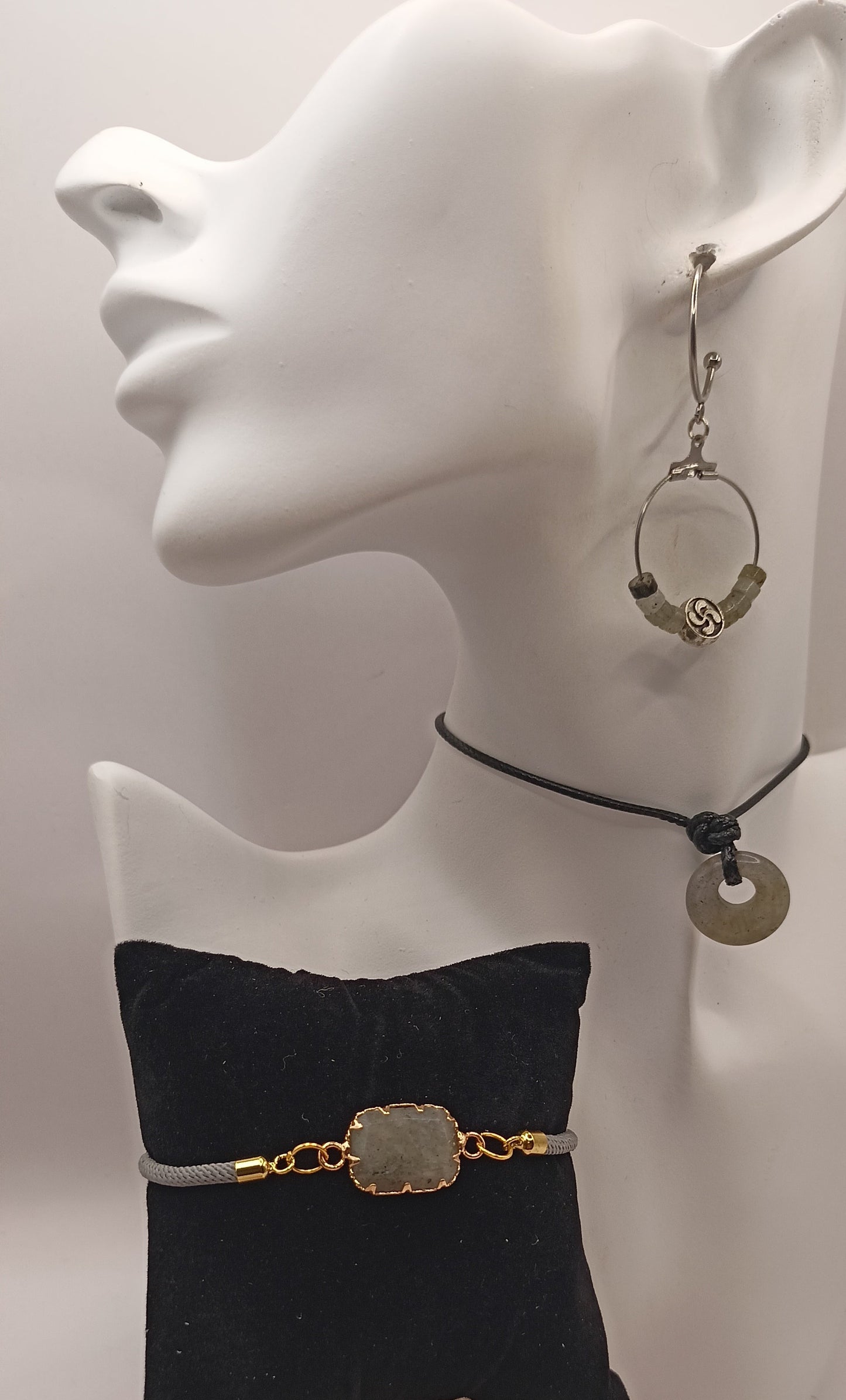 Parure Basque Lauburu Et Pierre Naturelle labradorite
