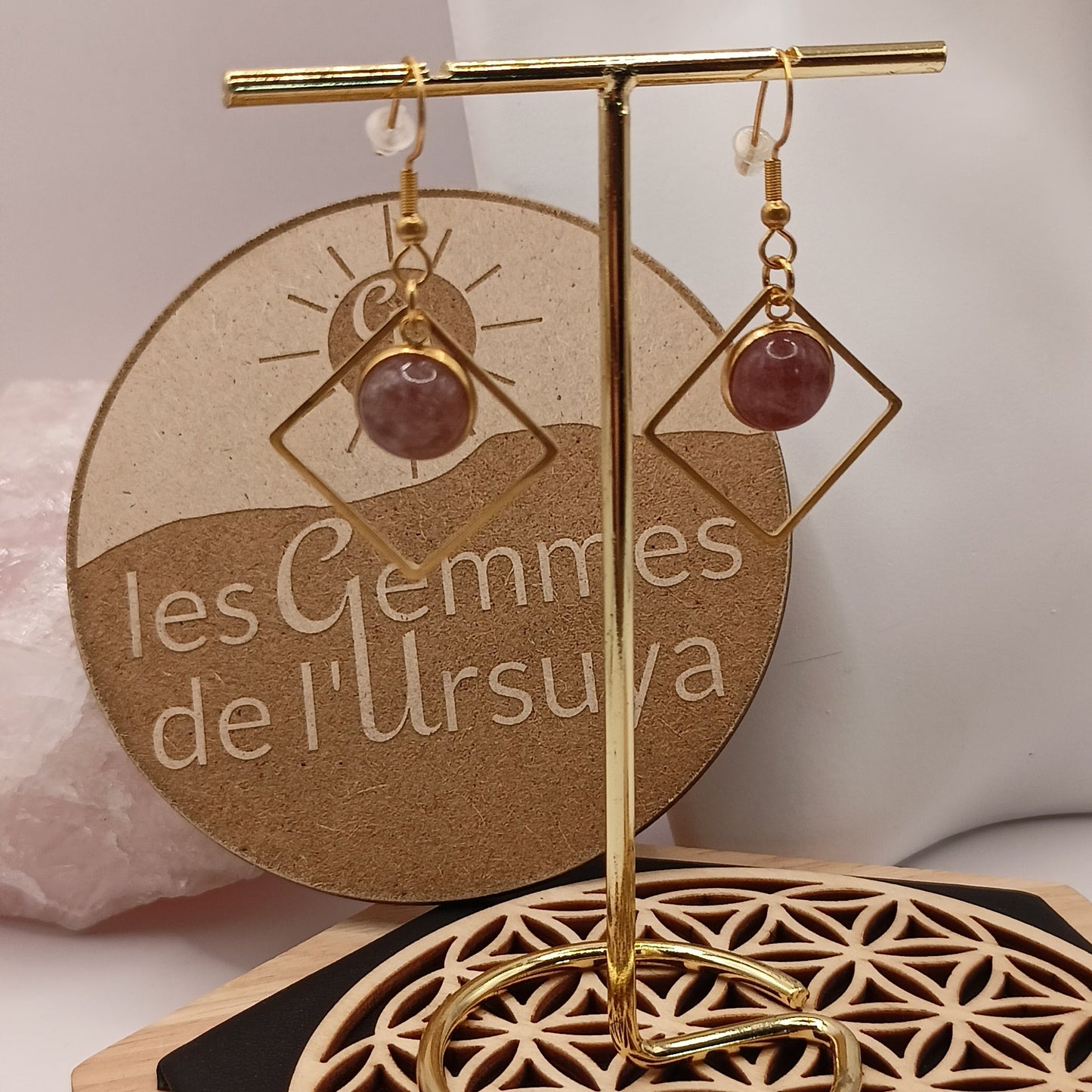 Boucles d'oreilles Tourmaline pierre