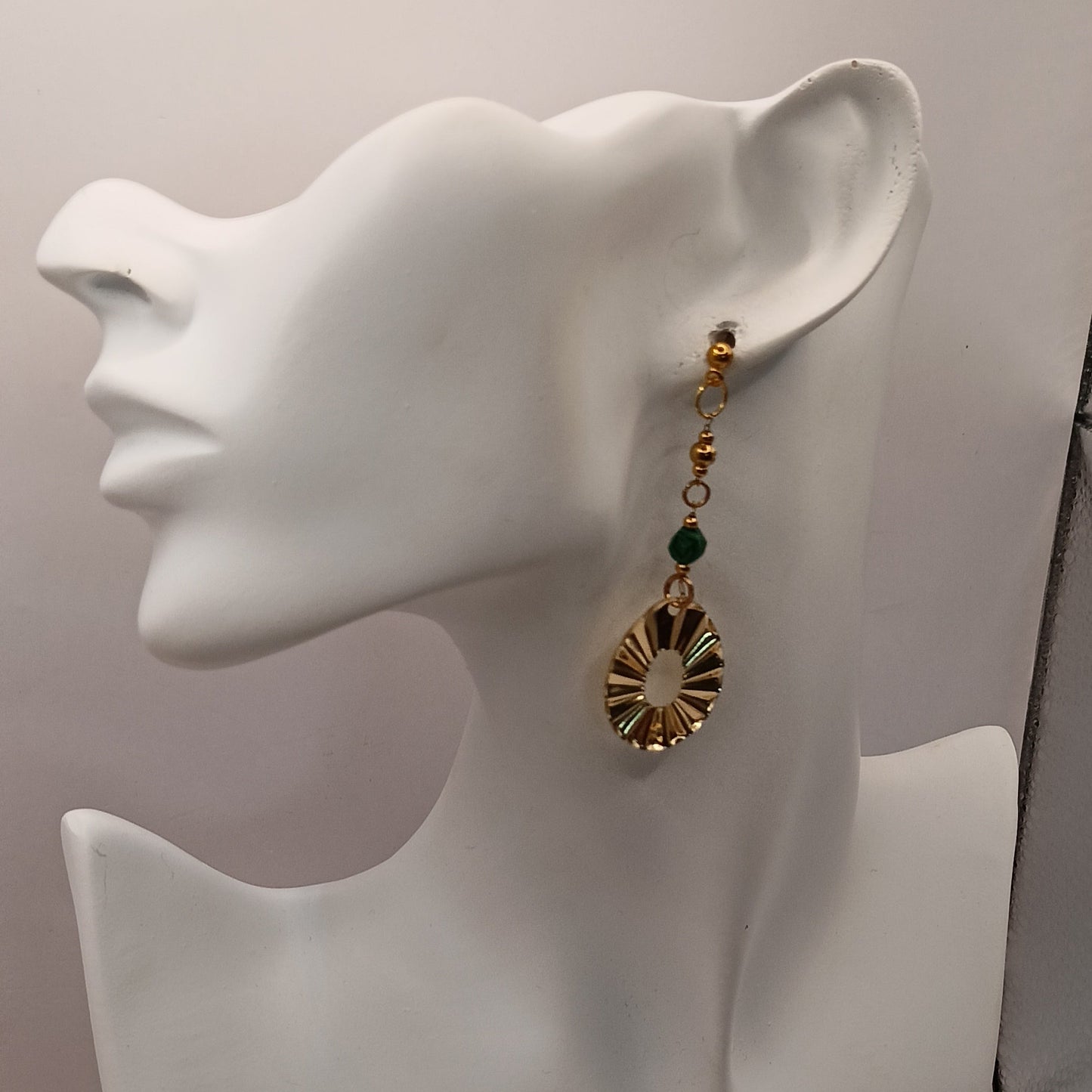 Boucles d'oreilles MALACHITE pierres naturelles ovale