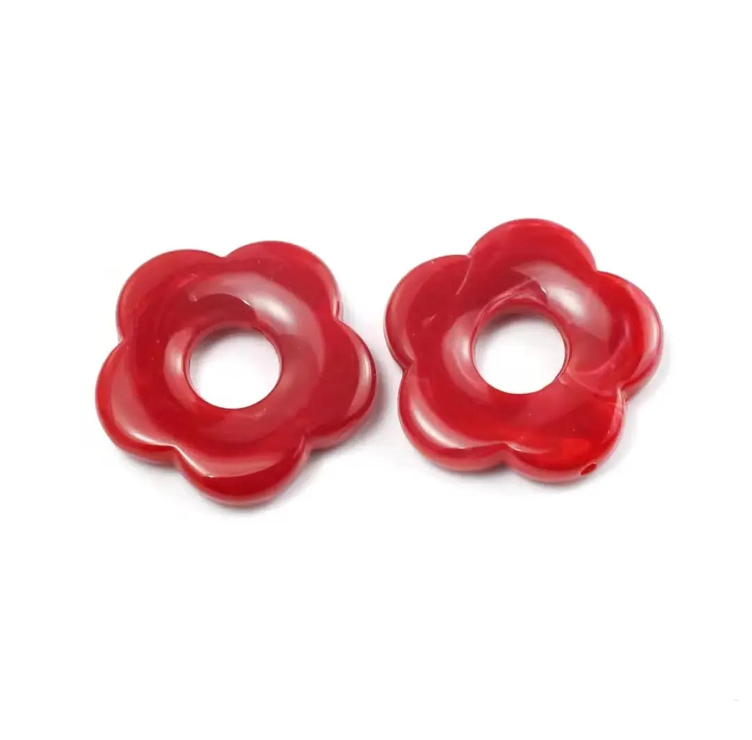 Boucles d'oreille avec grande fleurs en résine _ Interchangeables Les Gemmes de l'Ursuya