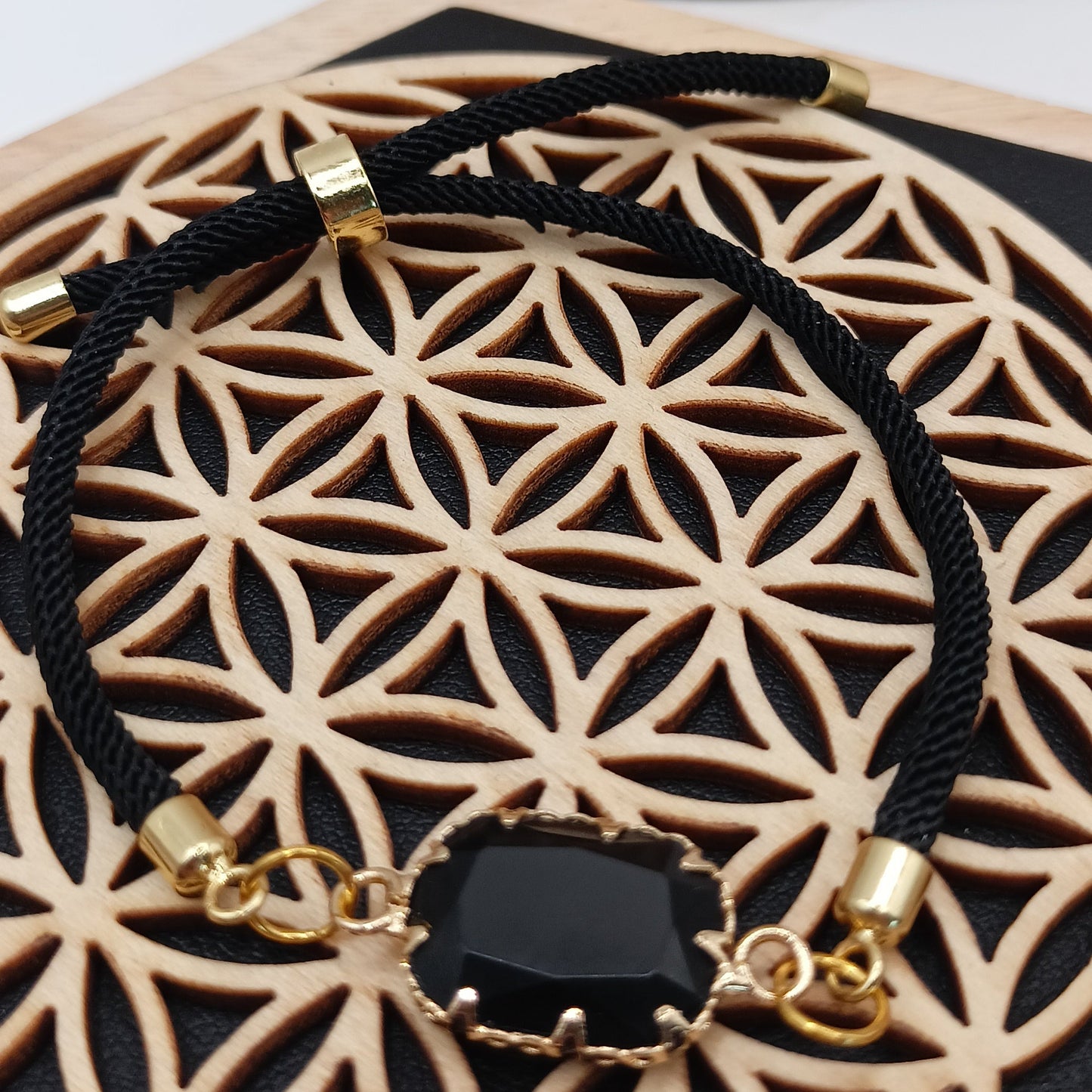 Bracelet ajustable Et Pierre Naturelle OBSIDIENNE