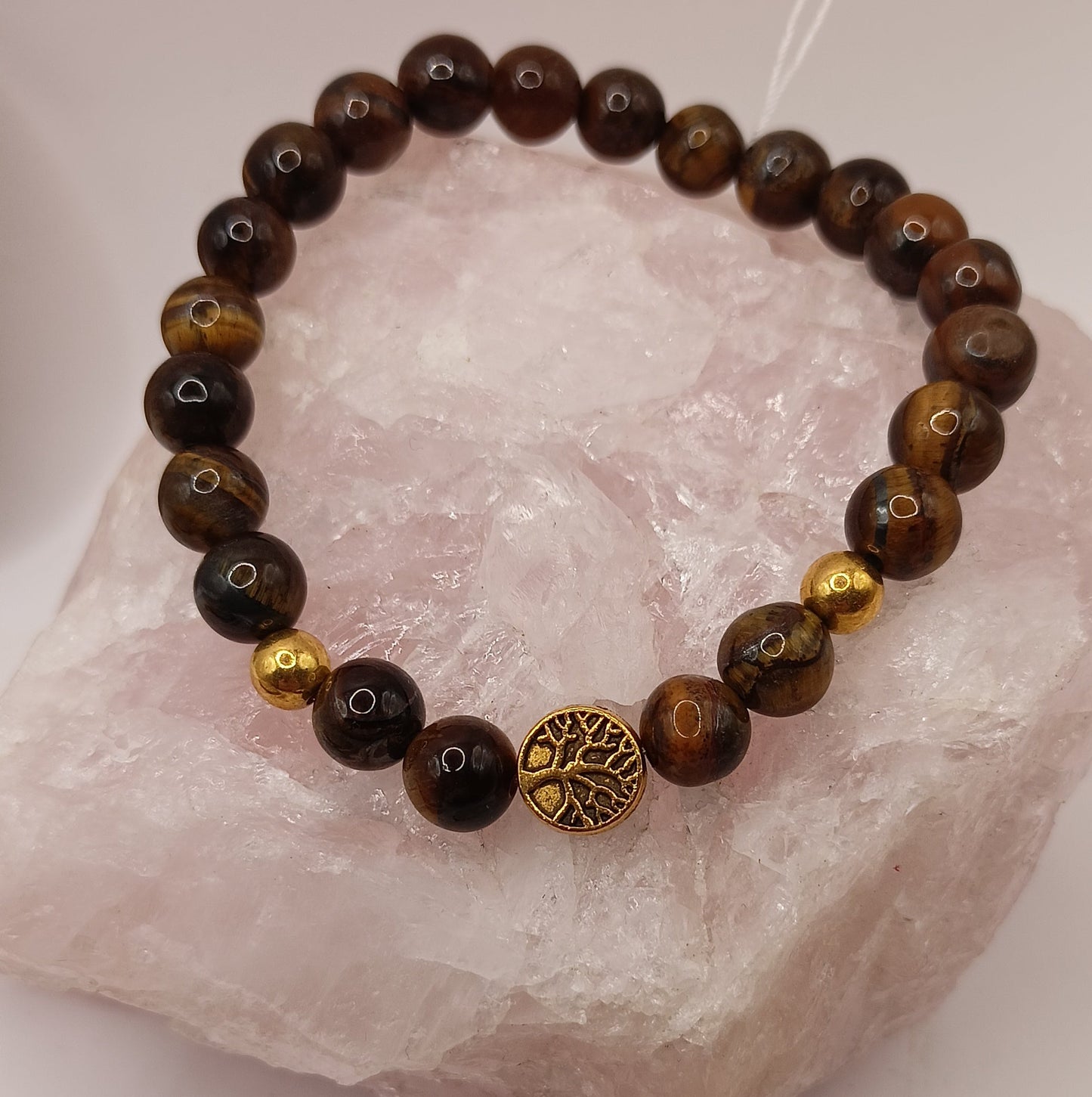 Bracelet Pierre Naturelle Oeil De Tigre et arbre de vie