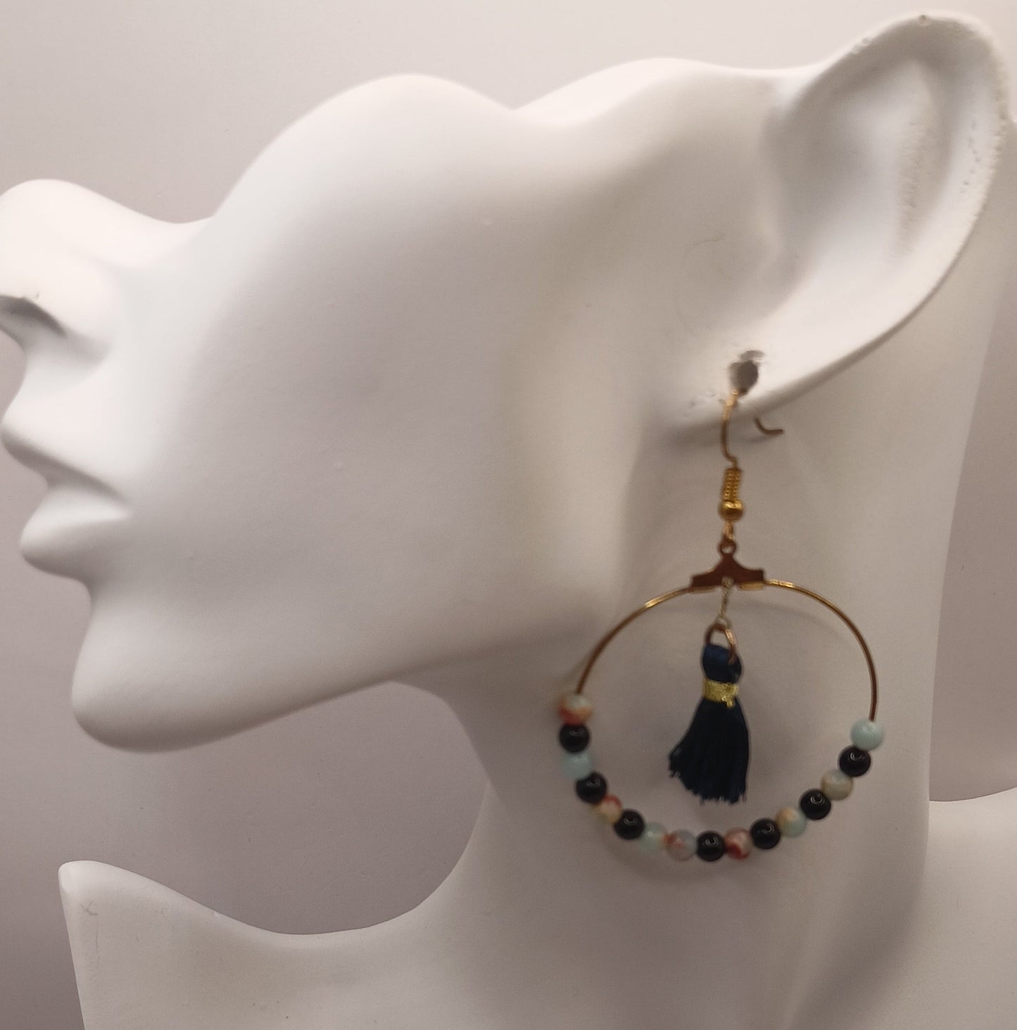 Parure boucles et bracelet ajustable Et Pierre Naturelle Amazonite