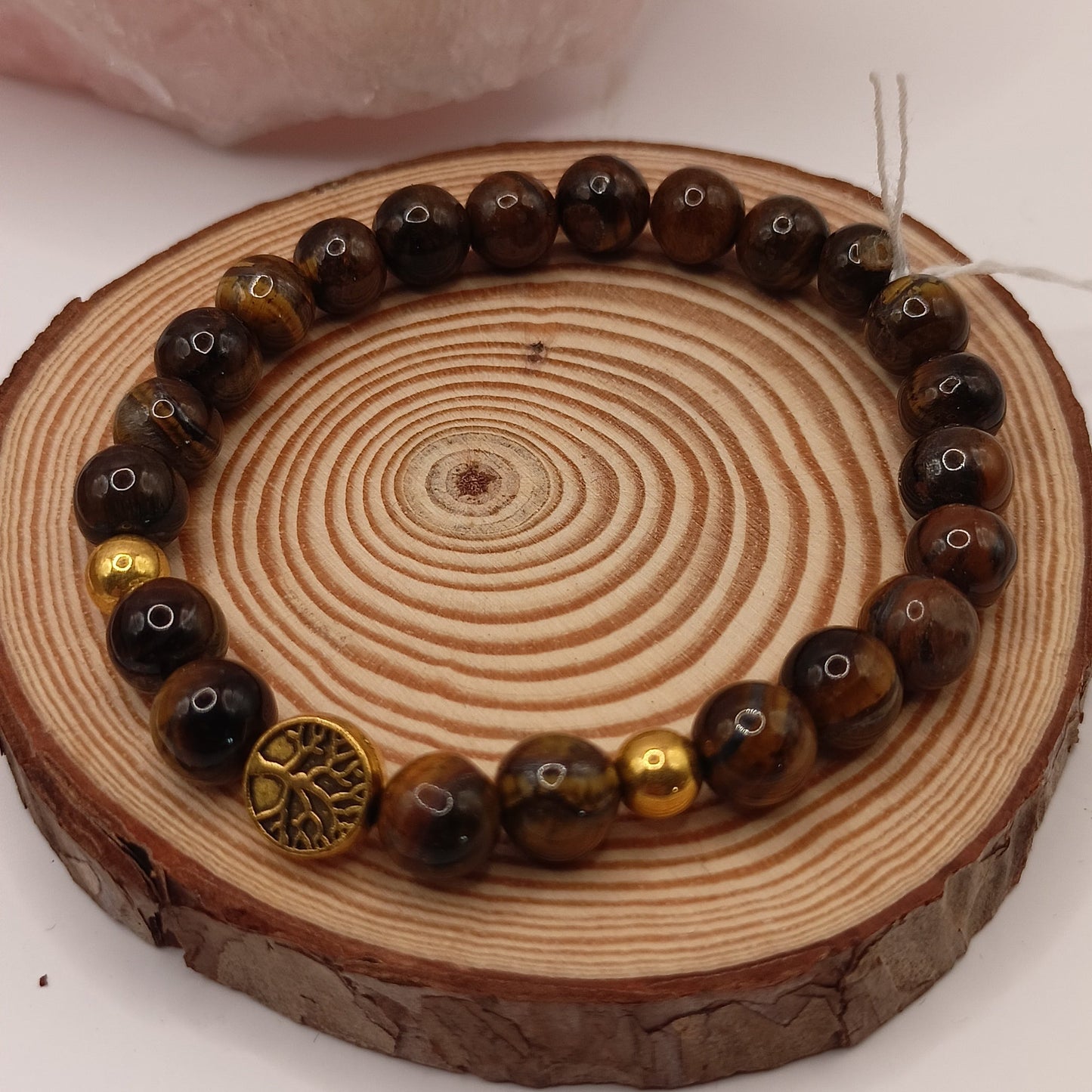 Bracelet Pierre Naturelle Oeil De Tigre et arbre de vie