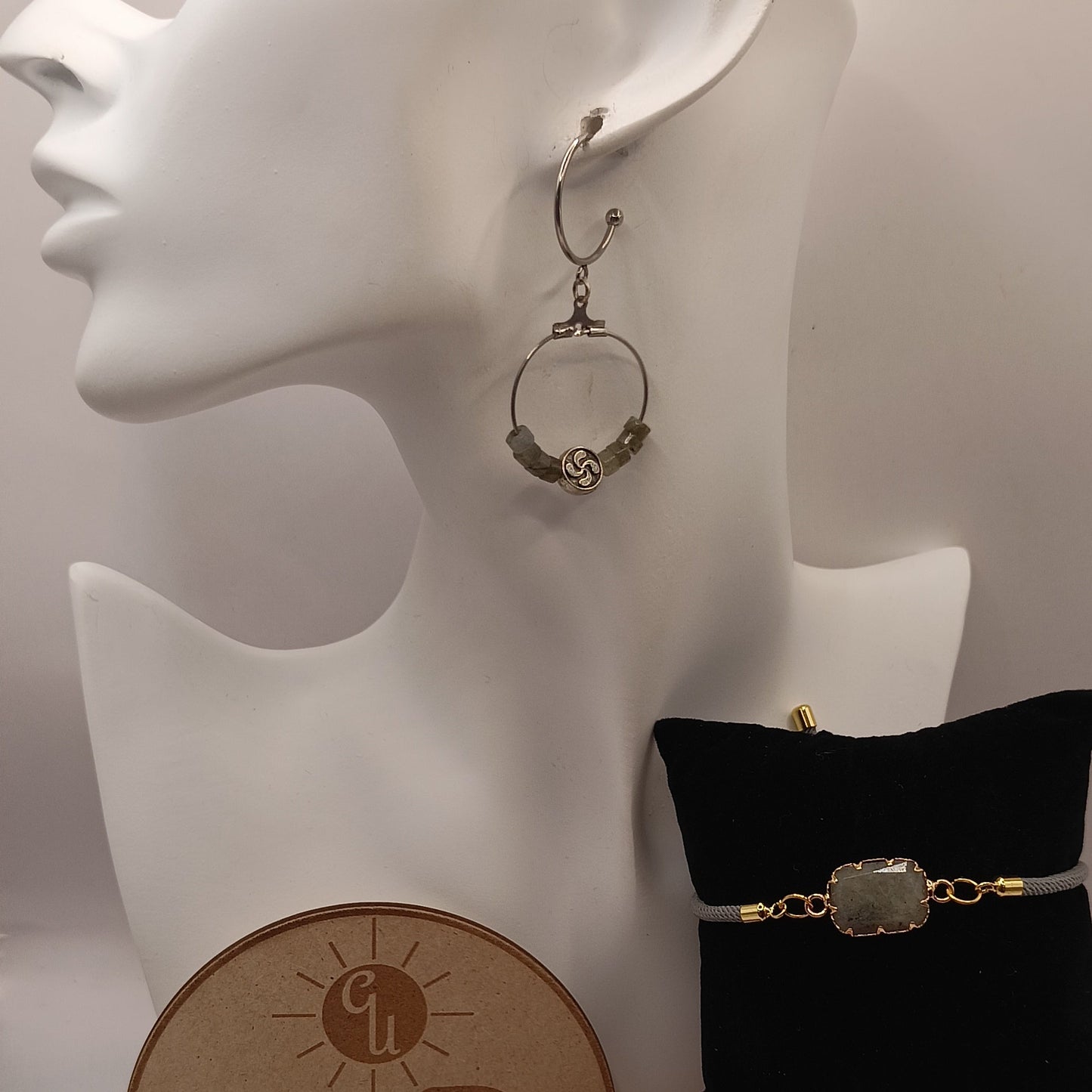 Parure Basque Lauburu Et Pierre Naturelle labradorite
