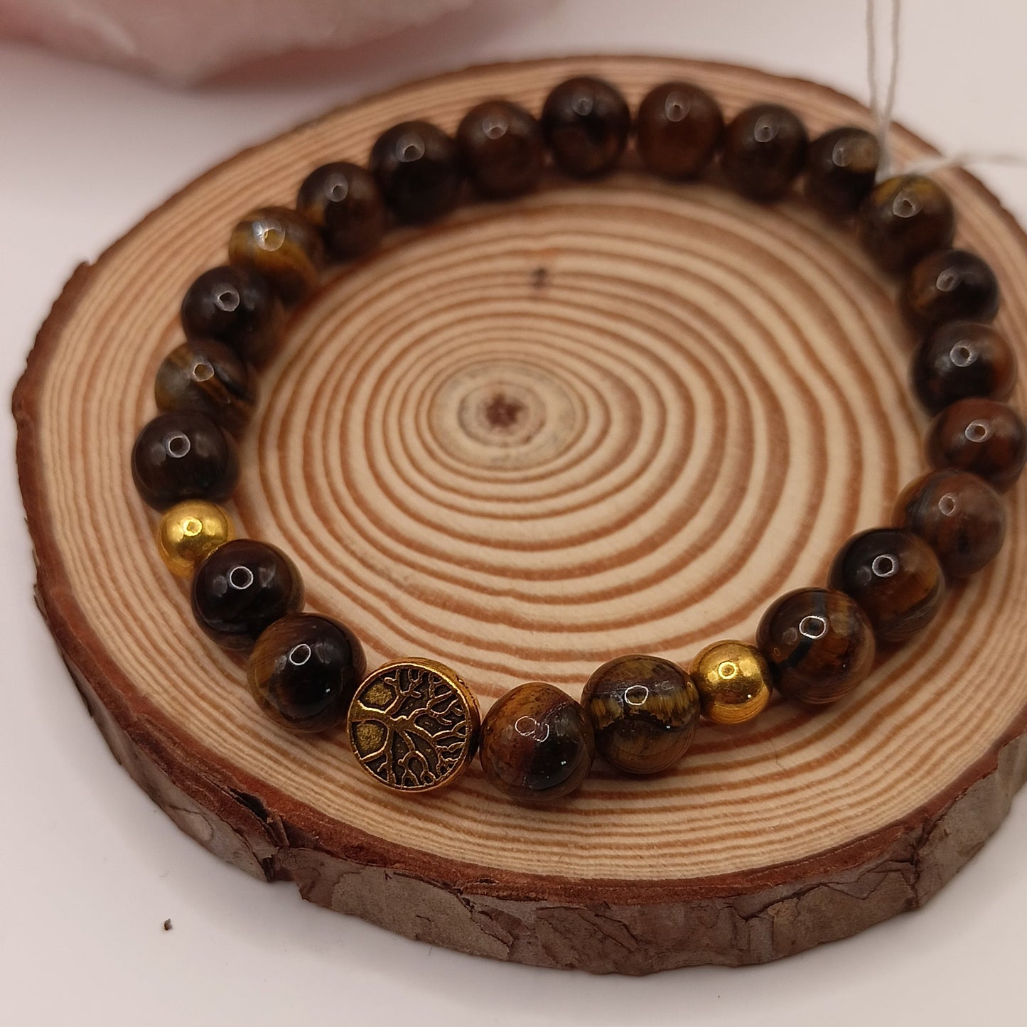 Bracelet Pierre Naturelle Oeil De Tigre et arbre de vie