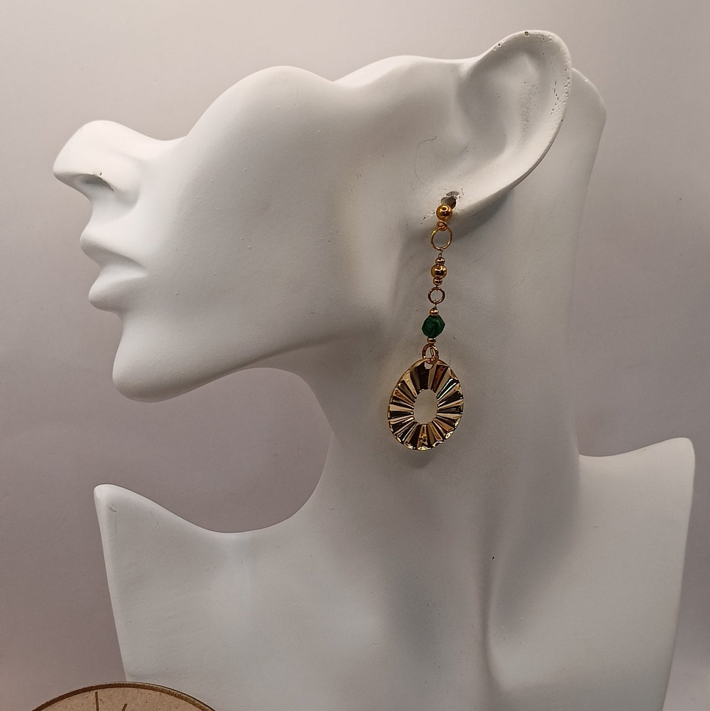 Boucles d'oreilles MALACHITE pierres naturelles ovale