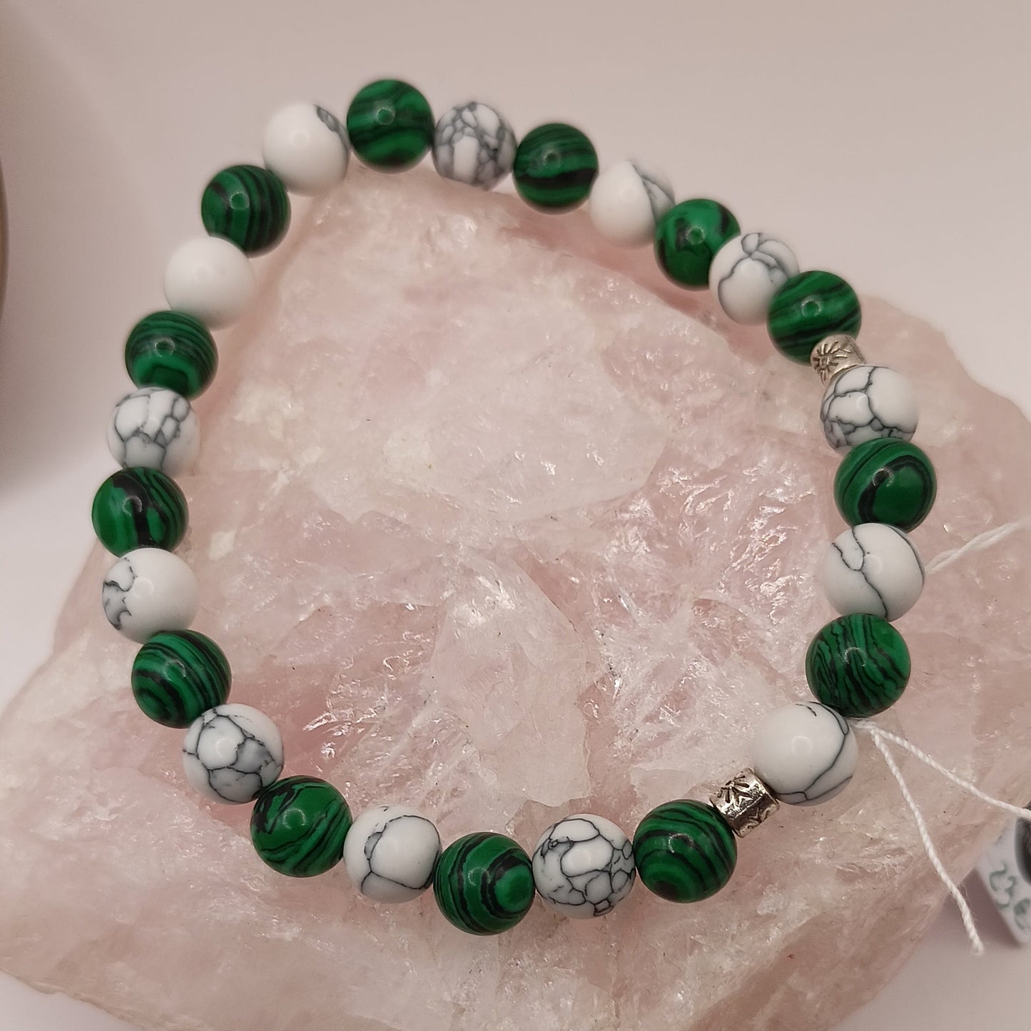 Bracelet en Pierre Naturelle Malachite & Howlite