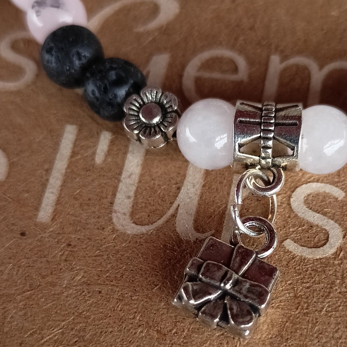 Bracelet En Opale Cerise Pierre De Lave cadeau pendentif
