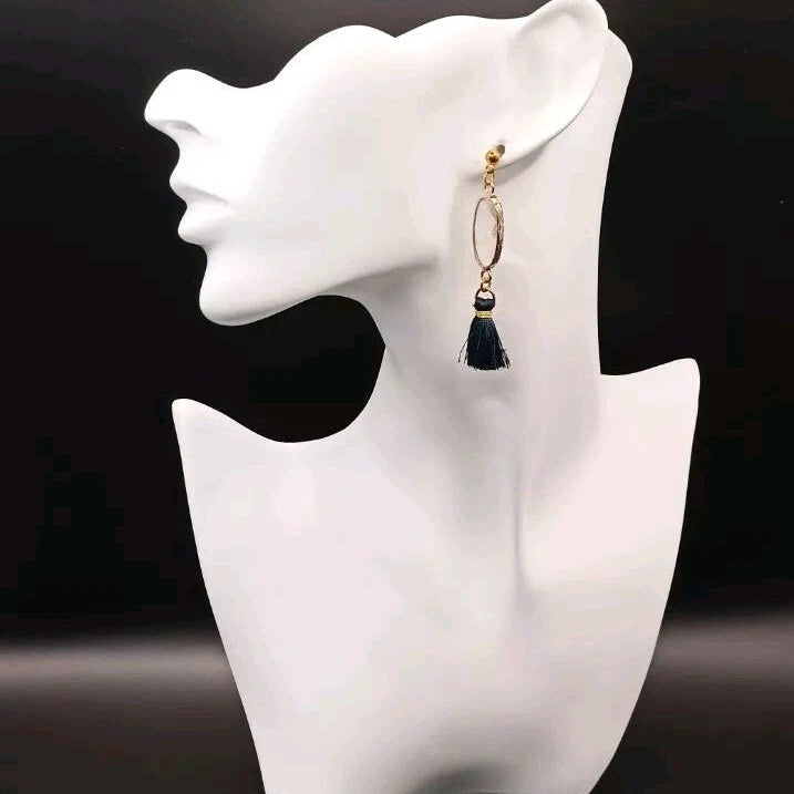 Boucles D'oreilles Clous Dorés Pierre Naturelle Cristal De Roche Les Gemmes de l'Ursuya