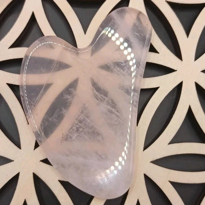 Rouleau de massage pour le visage en pierre Naturelle de Quartz Rose 2 pieces