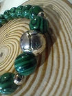 Bracelet Pierre Naturelle Malachite 8mm Vert Astro Vierge Argent (T16/8 - T17/8)