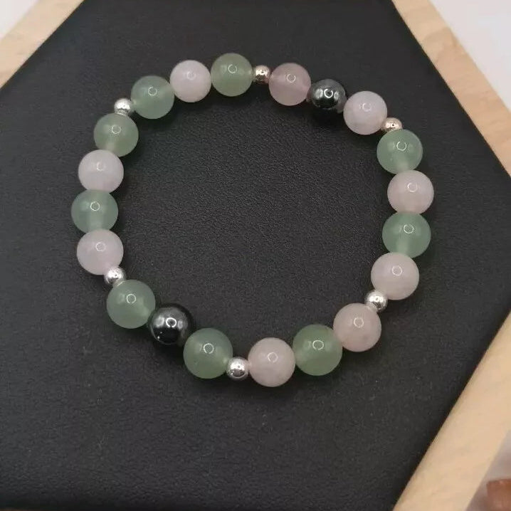 Bracelet Argent Et Pierre Naturelle Quartz Hématite Aventurine (T16/8)