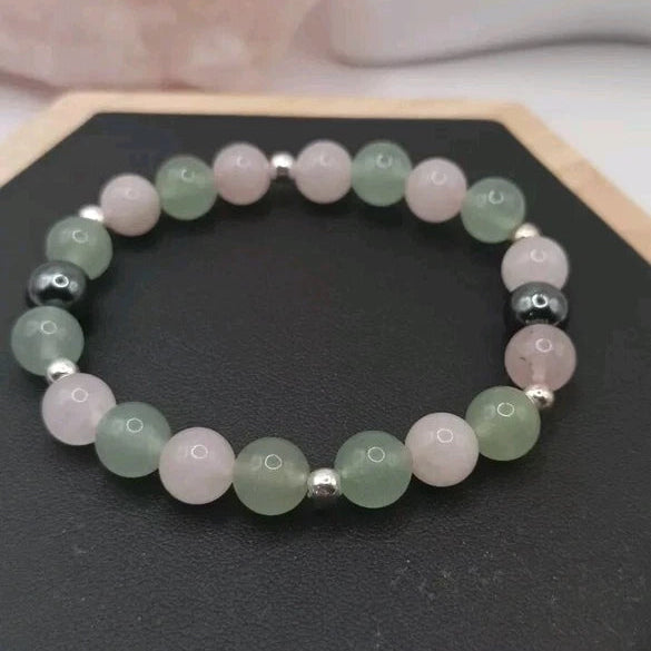 Bracelet Argent Et Pierre Naturelle Quartz Hématite Aventurine (T16/8)