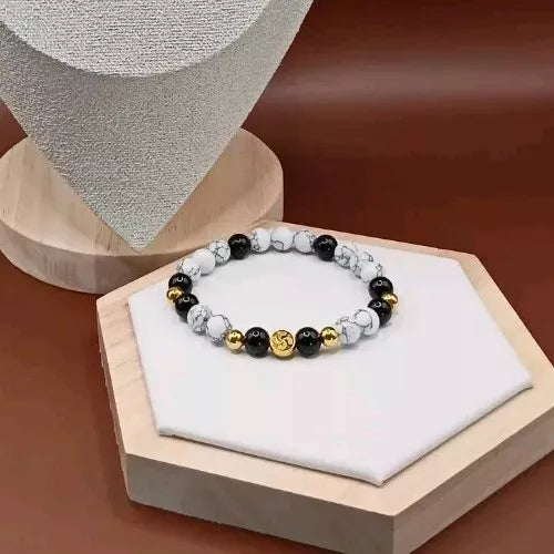 Parure Basque Lauburu Et Pierre Naturelle Holwite Et Onyx (B8-C6/8)