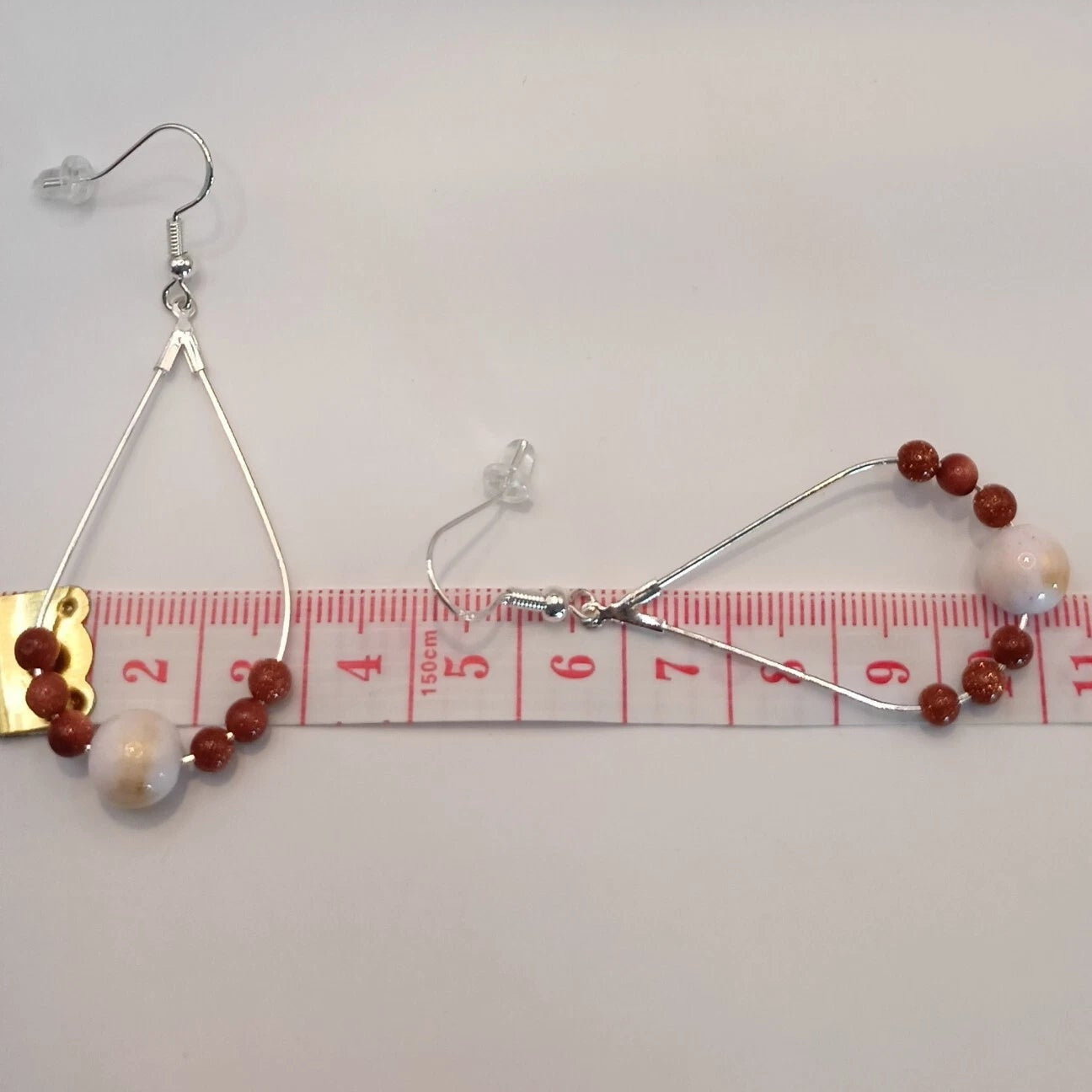 Boucles D'oreilles Sand Marron Brillant Pierre Du Soleil _ argent ou acier Les Gemmes de l'Ursuya